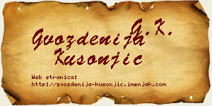 Gvozdenija Kusonjić vizit kartica